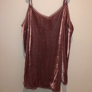 WhoWhatWear Pink Velvet Tank Size XL